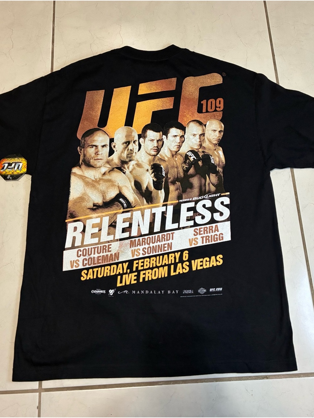 UFC 109 Relentless Live From Vegas Vintage Shirt Black XL NWT